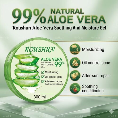 1 (8) 300 ml Roushun NATURAL 99% Aloe Vera Soothing and Moisture Gel Rasg